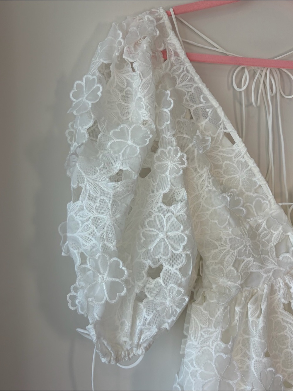 NWT For Love & Lemons Leighton Mini Dress White Floral Embroidered S - Picture 6 of 15